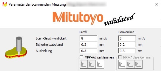 Messbedingungen für scannende Messung