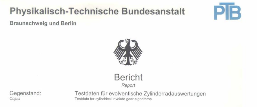 Testzertifikat der PTB für Software zur Verzahnungsauswertung