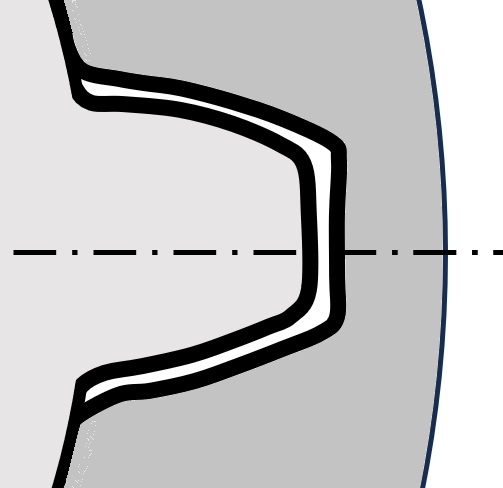 Evolventenflanken-Passverzahnung mit Innenzentrierung (engl. minor diameter fit)