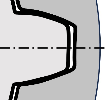 Evolventenflanken-Passverzahnung mit Flankenzentrierung (engl. side fit)